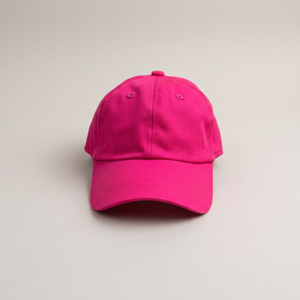Caps in fuchsia, blank and ready for club branding