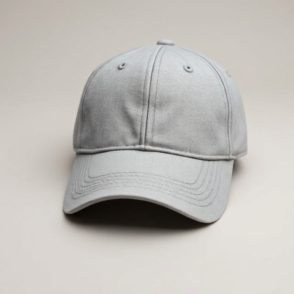 Caps in heather grey, blank and ready for club branding