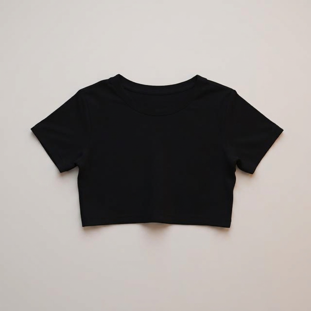 Crop Tops in black, blank and ready for club branding