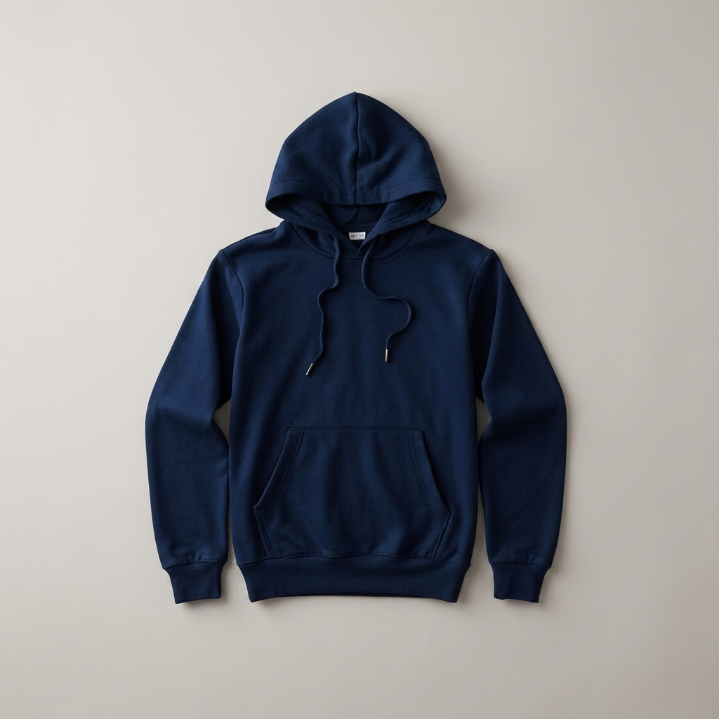 Hoodies in deep navy, blank and ready for club branding