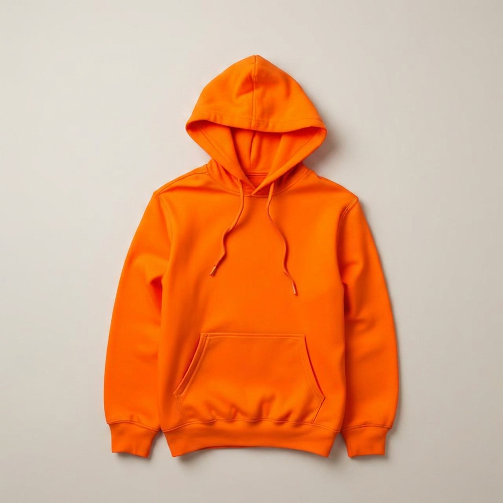 Hoodies in orange, blank and ready for club branding