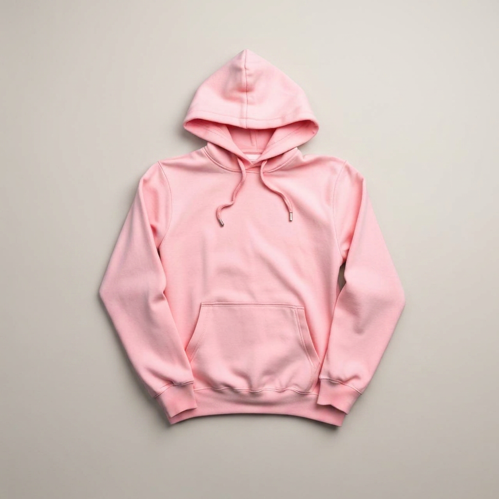Hoodies in soft pink, blank and ready for club branding