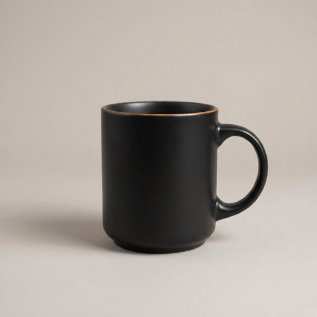 Mugs in black, blank and ready for club branding