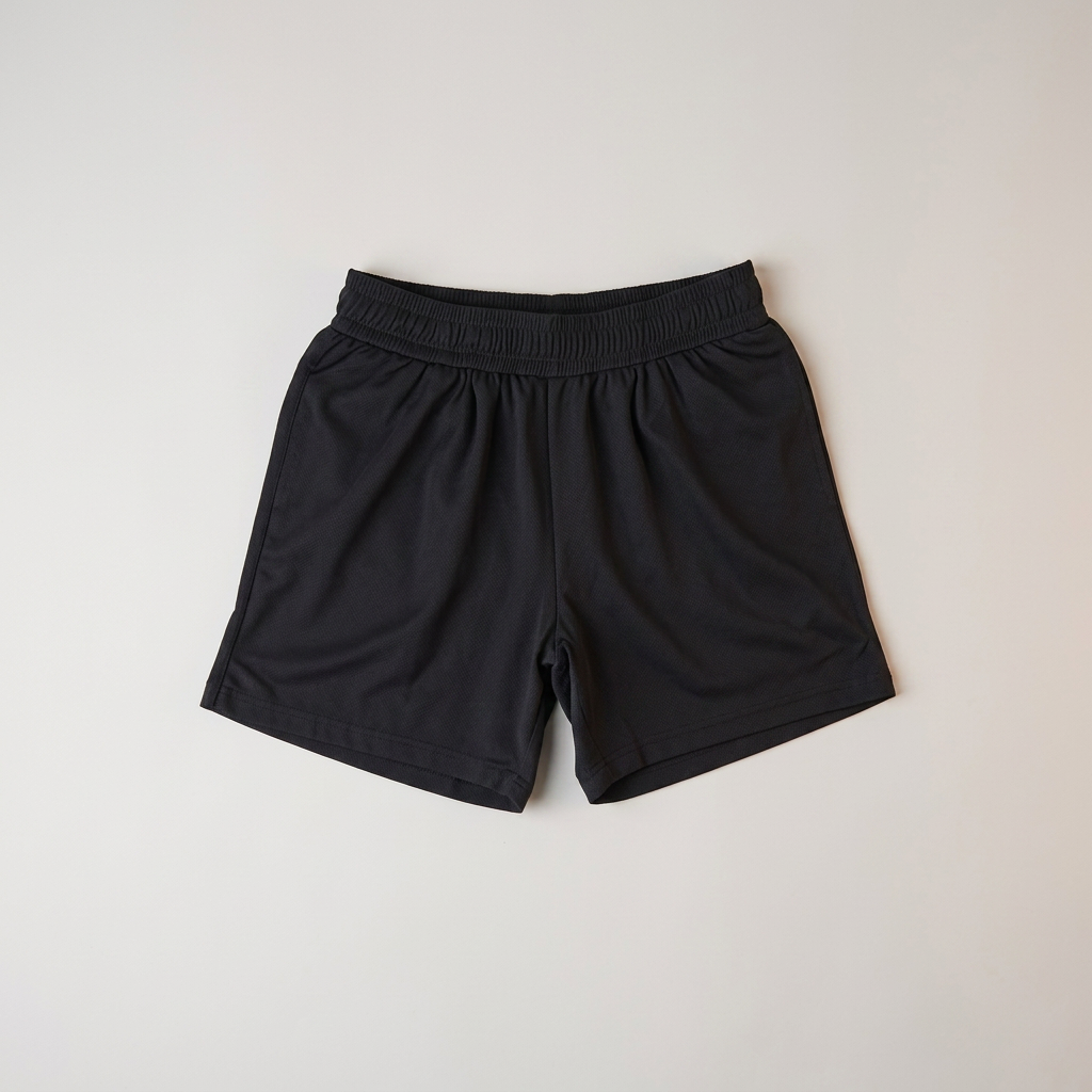 Shorts in black, blank and ready for club branding