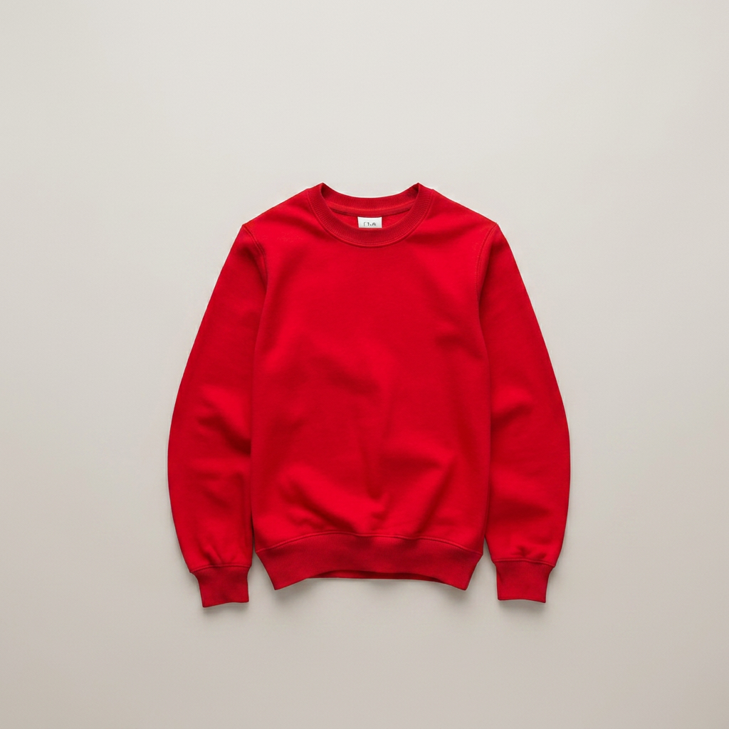 Sweaters in red, blank and ready for club branding