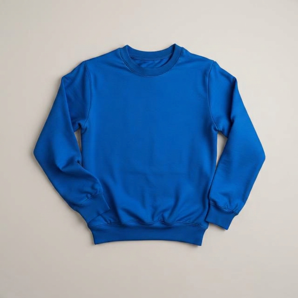 Sweaters in royal blue, blank and ready for club branding
