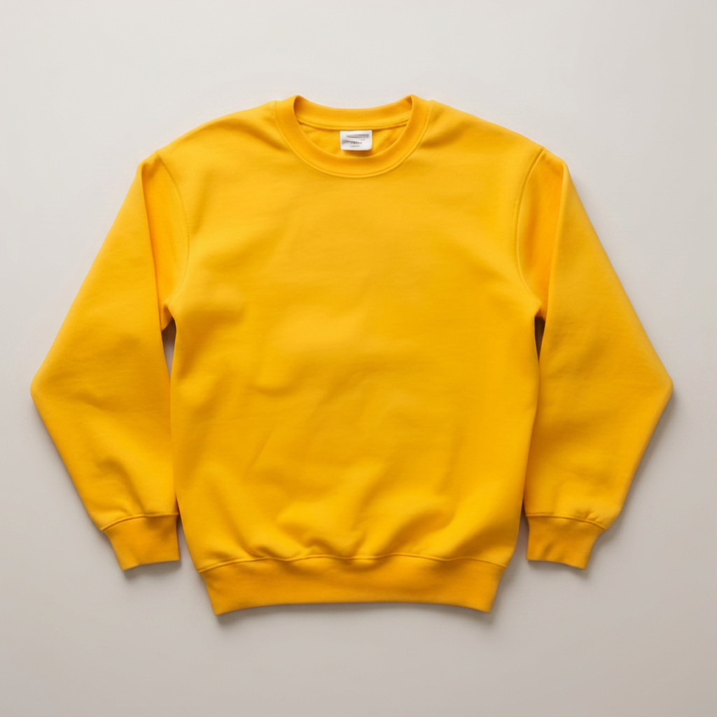 Sweaters in sunflower, blank and ready for club branding