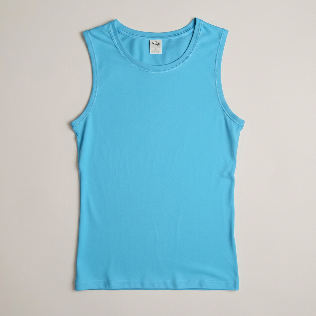 Vest Tops in azure, blank and ready for club branding