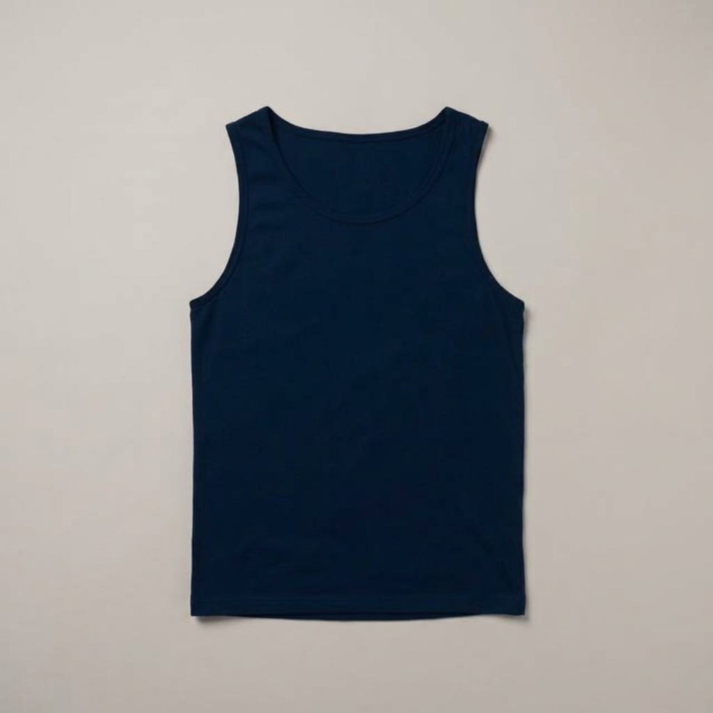 Vest Tops in deep navy, blank and ready for club branding